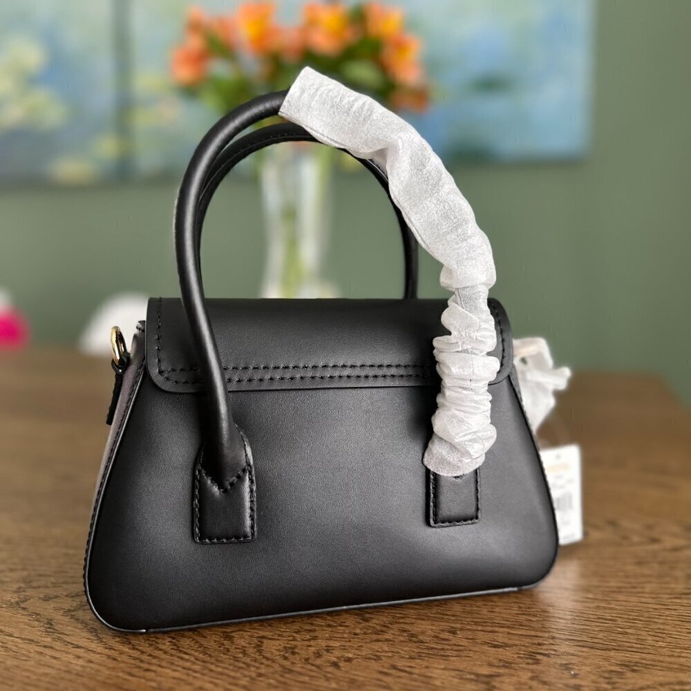 NEW! NWT Michael Kors Katya Small Flap Satchel Crossbody Purse Bag Black WOmen - Picture 3 of 5